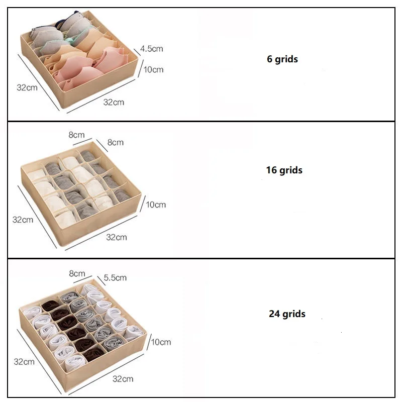 Organisateur de tiroir pour sousvêtements 6 compartiments tissu non tissé rangement efficace design moderne fa