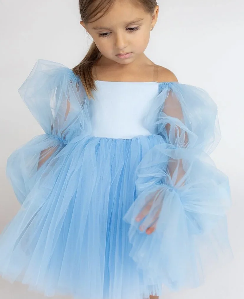 Robe de soirée pour nouveauné fille en tulle mariage baptême princesse