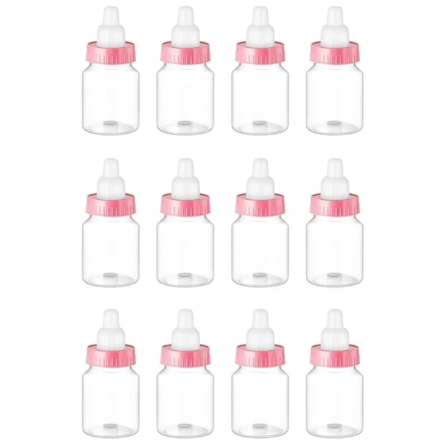 Bouteilles pour bébé en plastique transparent mini set de 12 pièces rose cadeau d'anniversaire accessoire de f