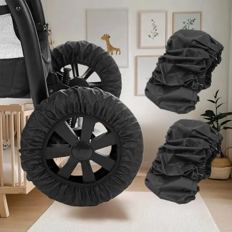 Protecteurs de roues pour poussette housse antipoussière et antiboue ensemble de 2 pièces matériau Oxford coul