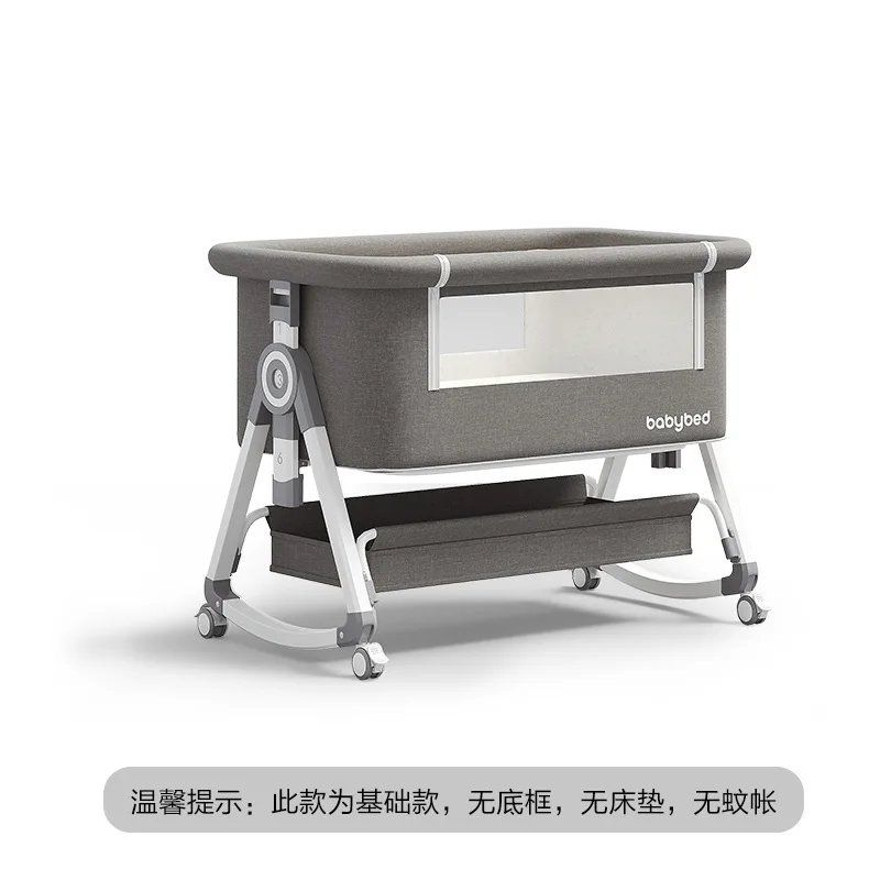 Berceau bébé portable et pliable lit multifonctionnel nouveauné design moderne et sécuritaire gris élégant