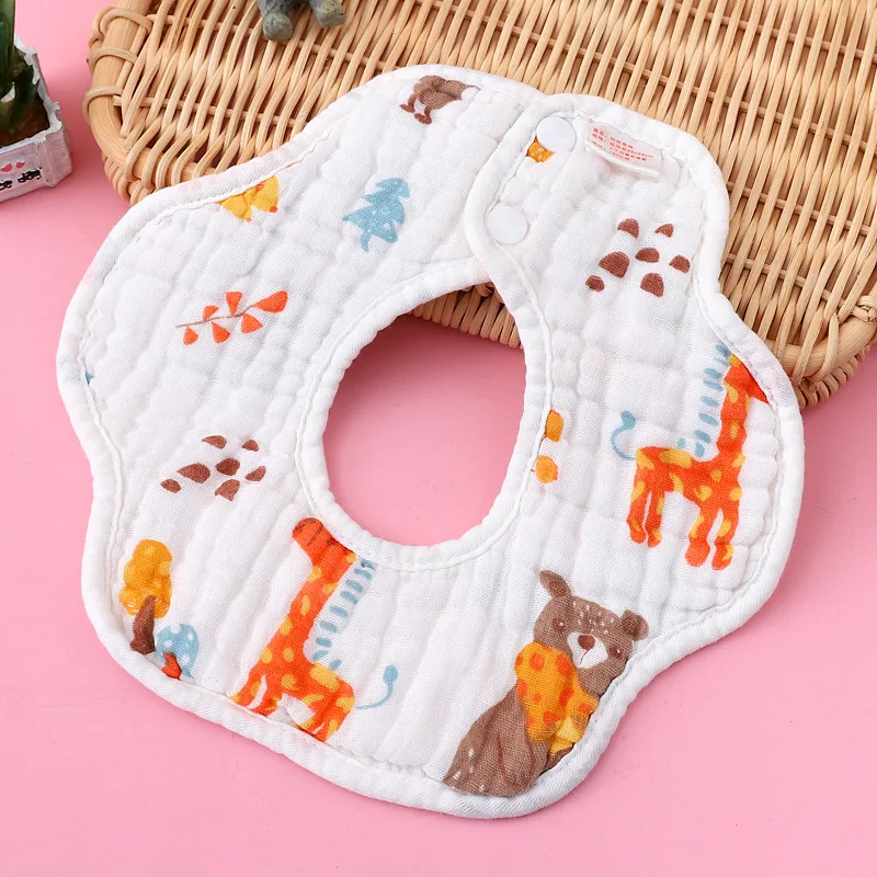Bavoir imperméable en coton bio pour bébé nouveauné dessins animaux protège vêtements facile à utiliser écharp