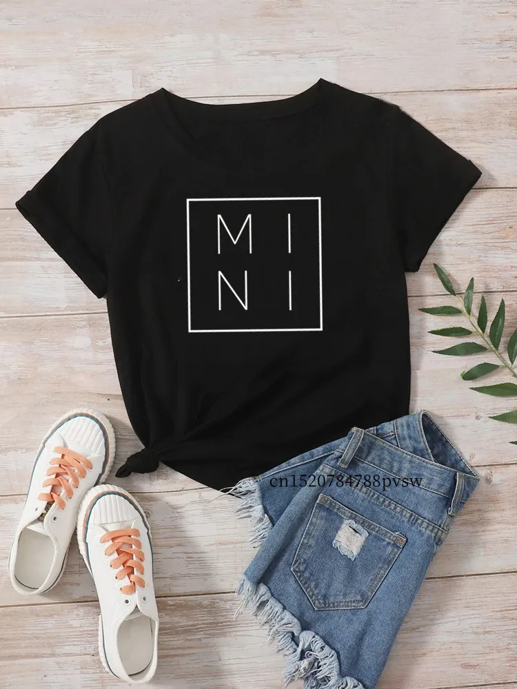 Tenues assorties famille maman bébé tshirt mini motif blanc tendance