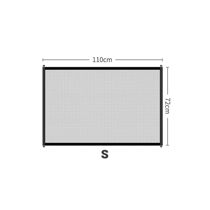 Barrière de sécurité portative pour bébé et animaux clôture en maille magique portable noire 110x72 cm antidér