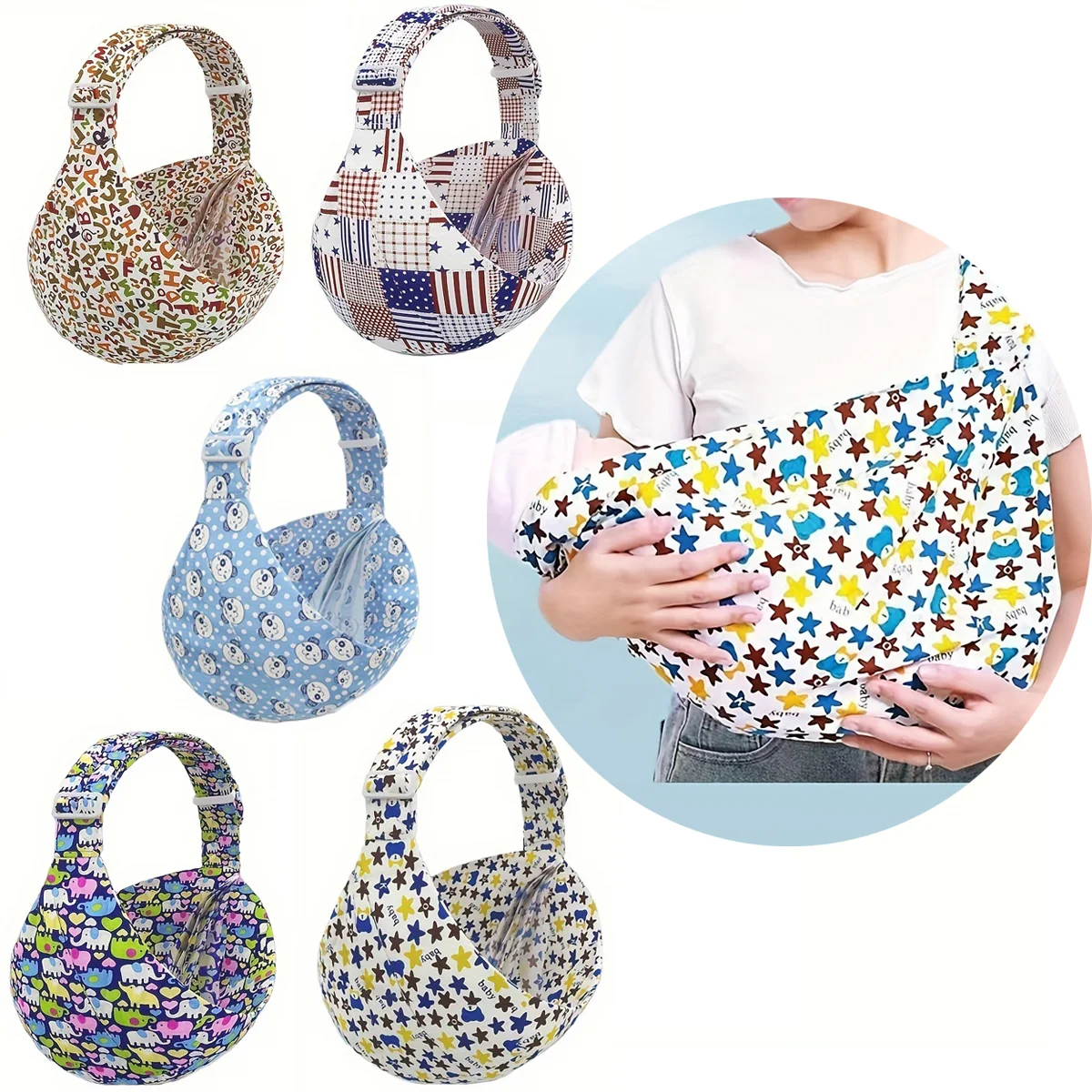 Portebébé ergonomique confortable multicolore motifs variés portage bébé sécurisé tissu doux sangles ajustable