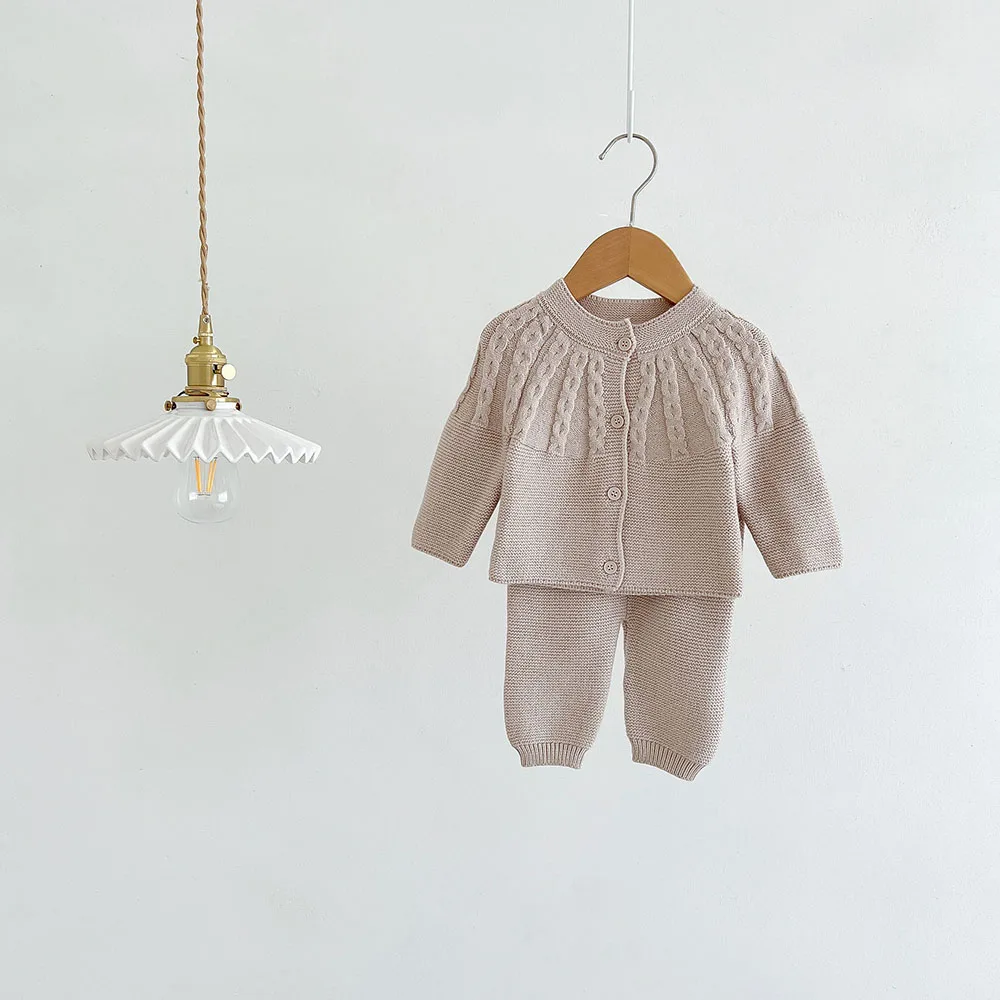 Ensemble tricot bébé garçon hiver automne cardigan longues manches pantalon 13 ans doux confortable respirant