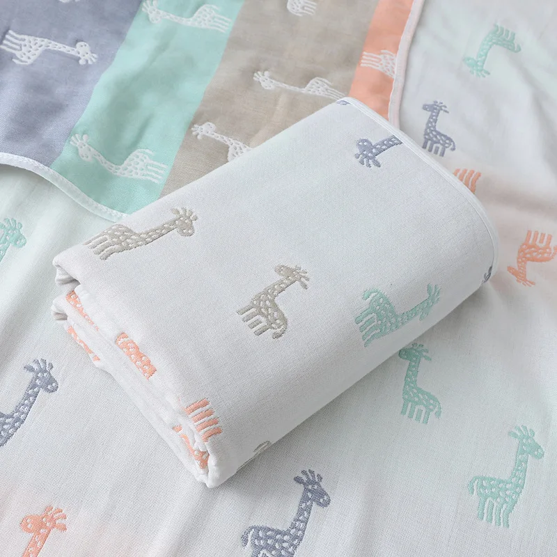 Couverture bébé girafe 80x80 coton doux confortable design moderne Usage多用途 protection thermique maternité