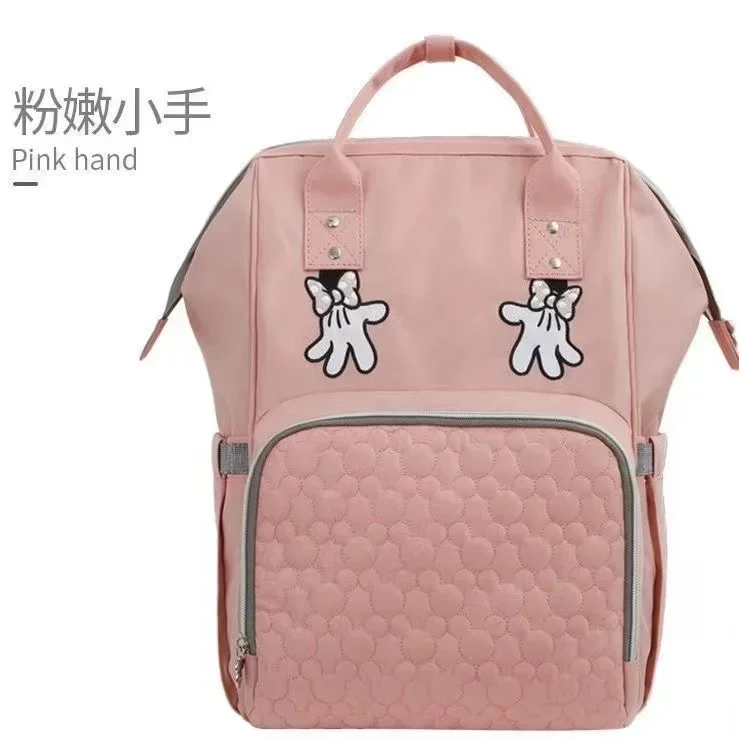 Sac à dos Disney Original pour bébé rose clair motifs mains compartiments zippés polyester haute qualité sac à