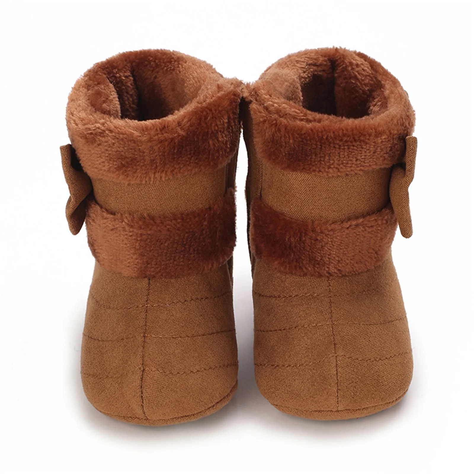Bottines en peluche pour bébé fille et garçon nœud papillon chaudes premiers pas hiver style moderne confort u