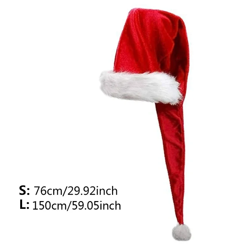 Chapeaux de Noël en velours pour famille doux et festifs avec bordure en faux fourrure blanche idéaux pour les