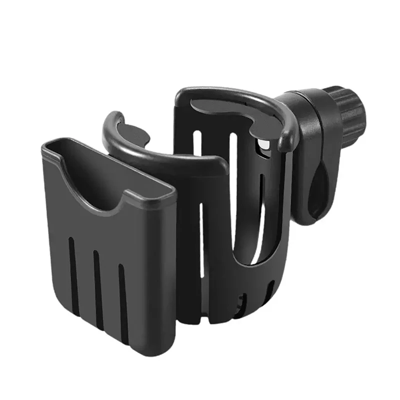 Portegobelet universel poussette 2 en 1 ABS 360° rotation support téléphone compact design moderne noir