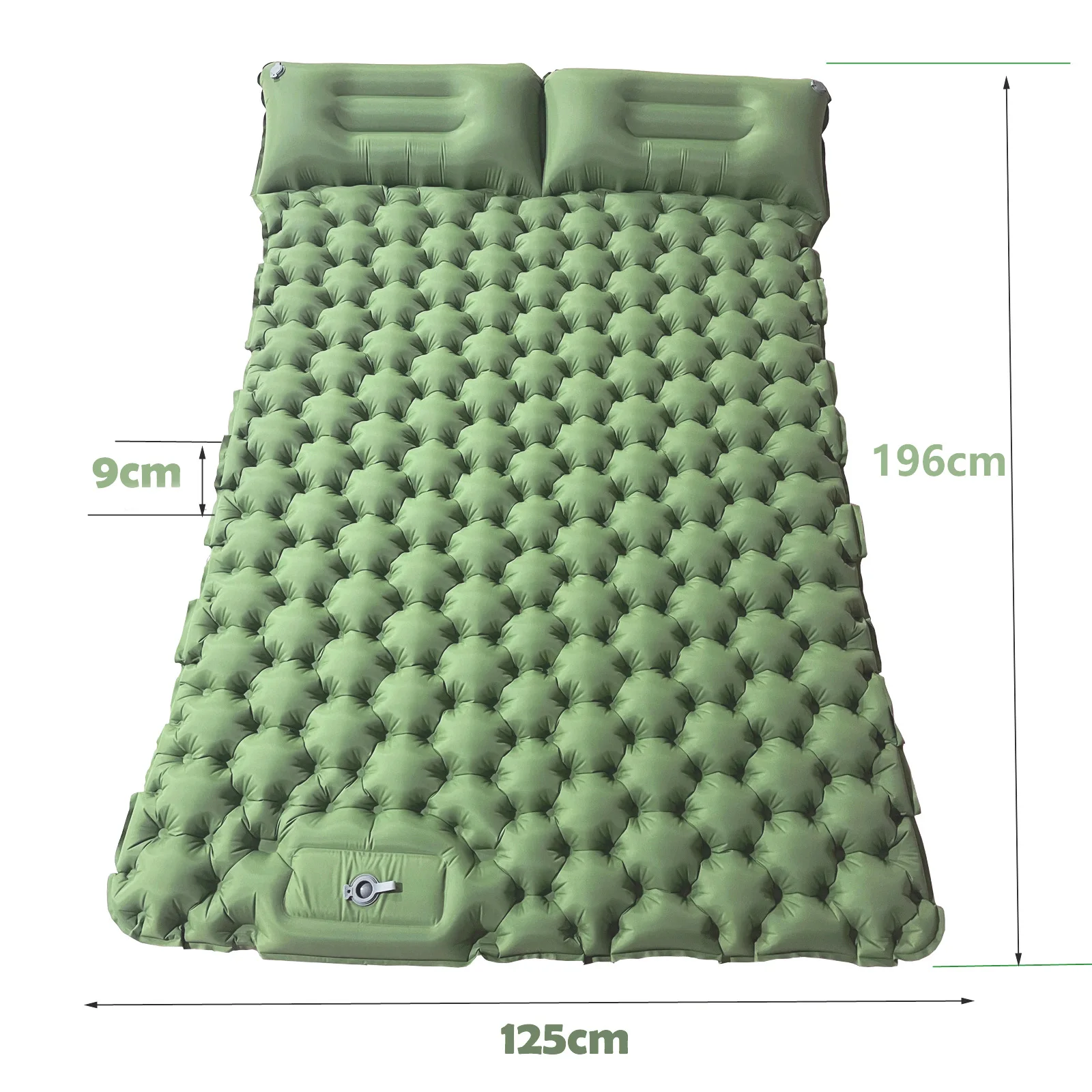 Matelas gonflable camping air mat double coussin tapis d'air imperméable pliant randonnée vert armée