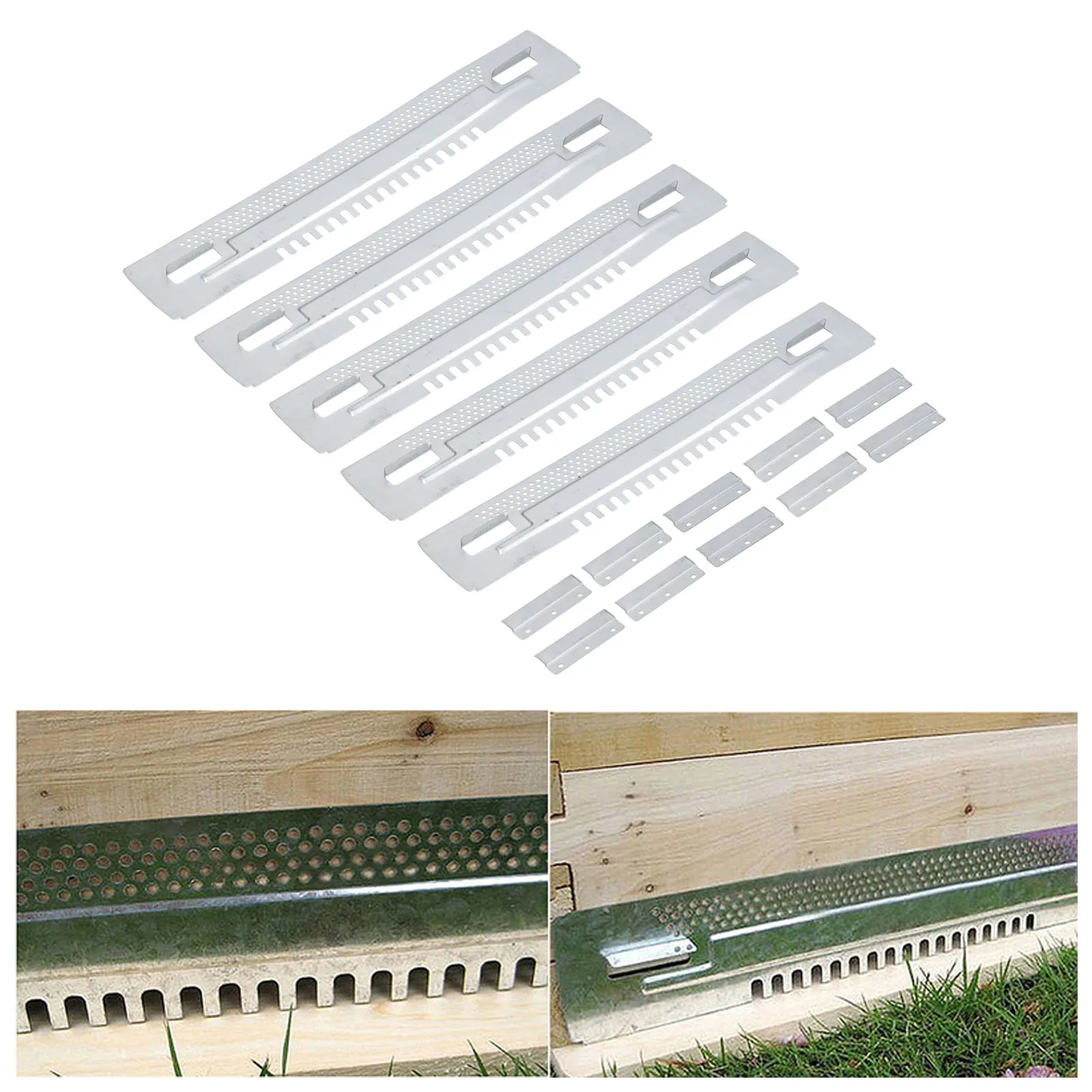 Repères de jardin en plastique blanc moderne perforés design minimaliste durables accessoires jardinage parent