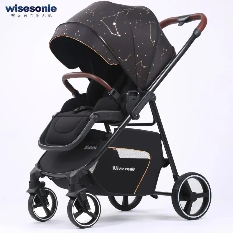 Poussette bébé légère vue panoramique poussette pliable bidirectionnelle landau voyage léger 4 roues design mo