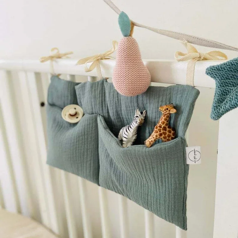 Organisateur de berceau bébé Sac de rangement lit Caddie couches suspendues Sac jouets pépinière Organisateur 