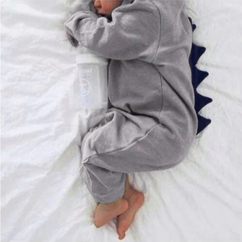 Barboteuse à capuche dinosaure pour nouveauné vêtements de loisirs pour garçons et filles combinaison pour enf
