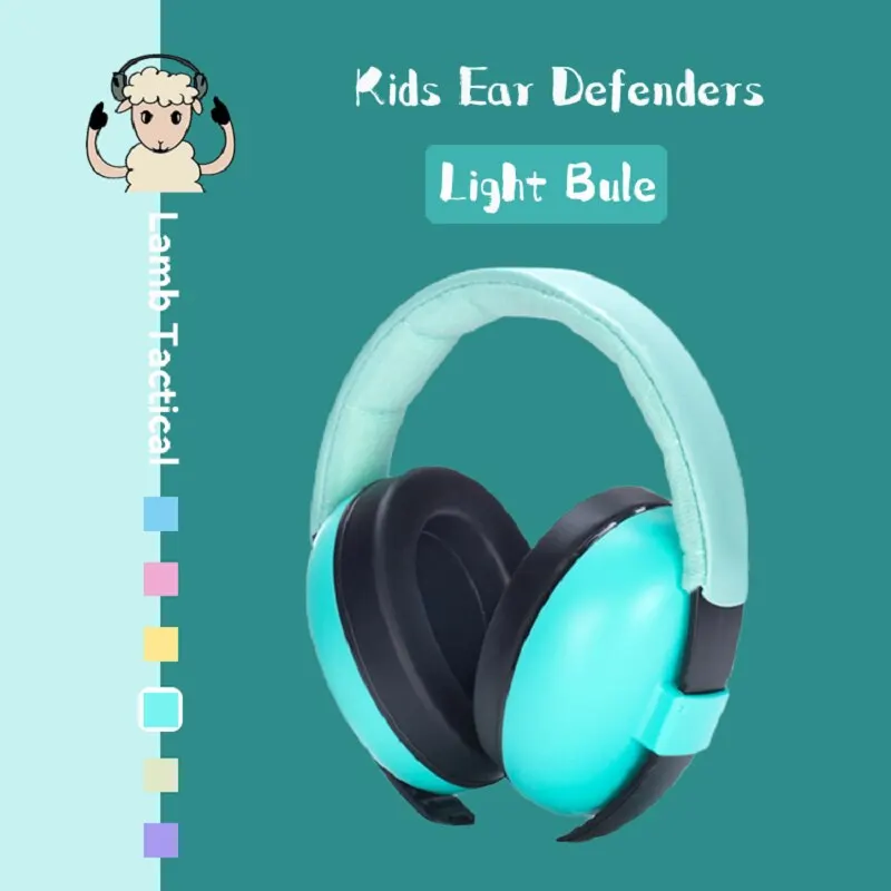 Protègeoreilles enfants antibruit réduction sonore confort doux design moderne ajustable couleur bleu clair