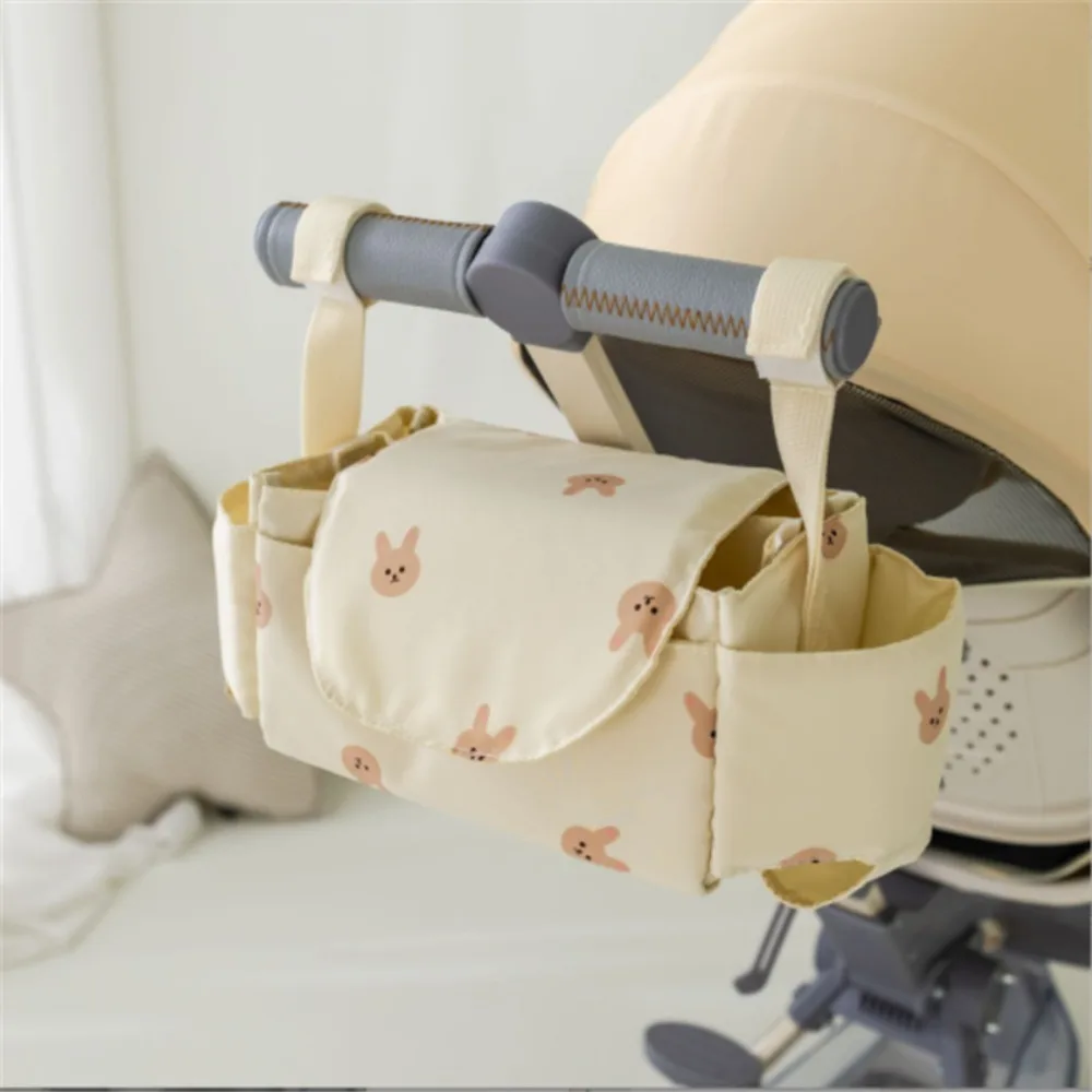 Organisateur de poussette sac suspendu multipoches lapins sac de rangement en tissu Oxford style moderne pour 