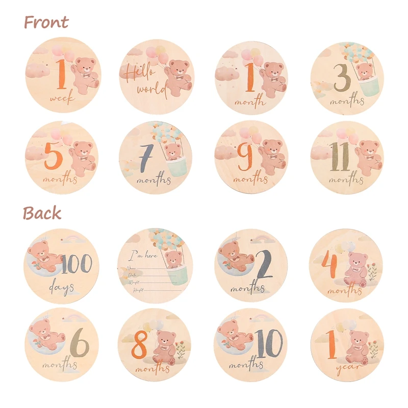 Cartes de jalons de croissance pour bébé 1 an de souvenirs cartes de développement accessoires de photographie