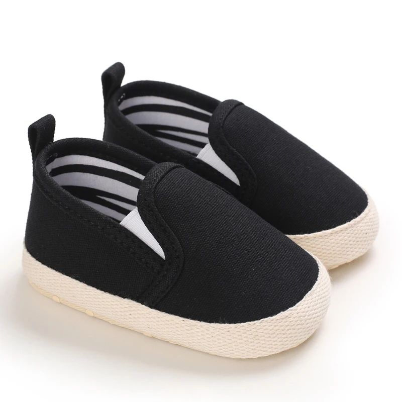 Chaussures en toile à carreaux pour bébé garçon et fille souliers slipon semelle souple premiers pas 018 mois 