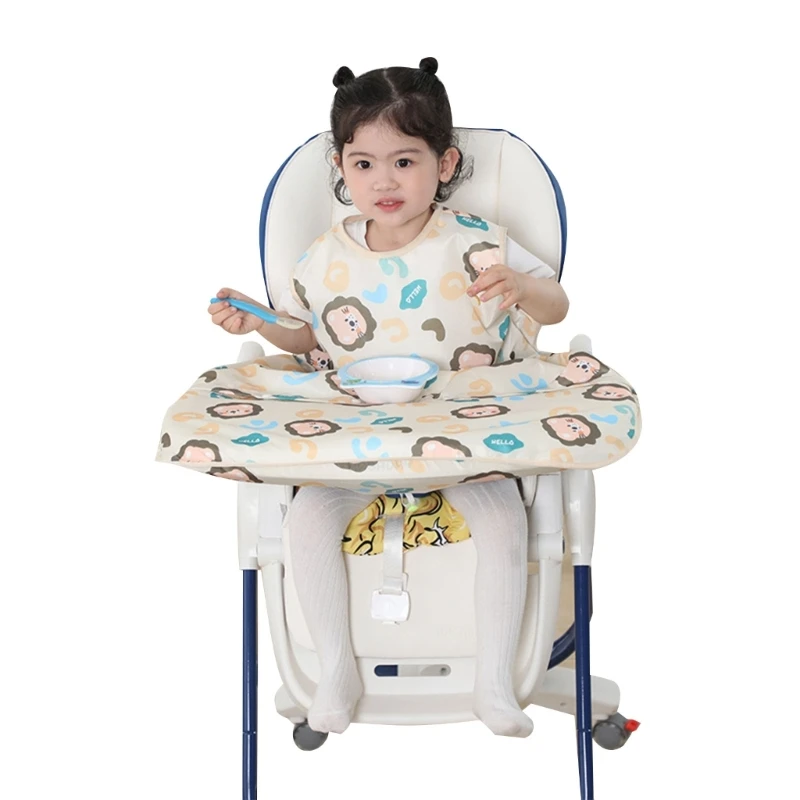 Combinaison bébé fibre lion bavoir aliments housse table robe chaise salle à manger accessoires imperméables b
