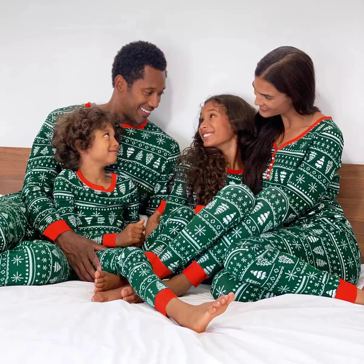Noël famille correspondant pyjamas ensemble 2025 maman papa enfants wapiti imprimer 2 pièces vêtements bébé ba