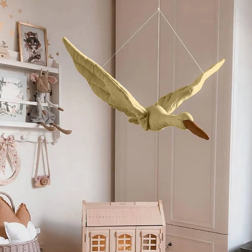 Oreiller apaisant pour bébé décoration chambre bébé cygne suspendu accessoire sécurité style pastoral chambre