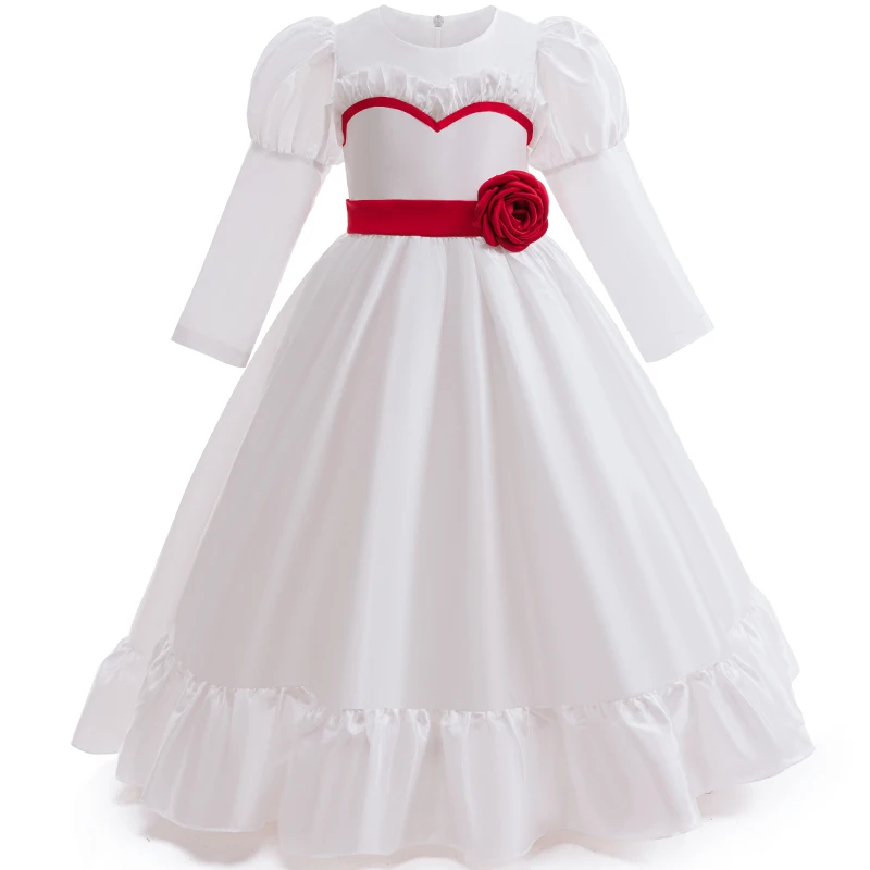 Robe de cérémonie pour filles robe demoiselle d'honneur blanche robe de baptême robe de mariage robe d'anniver