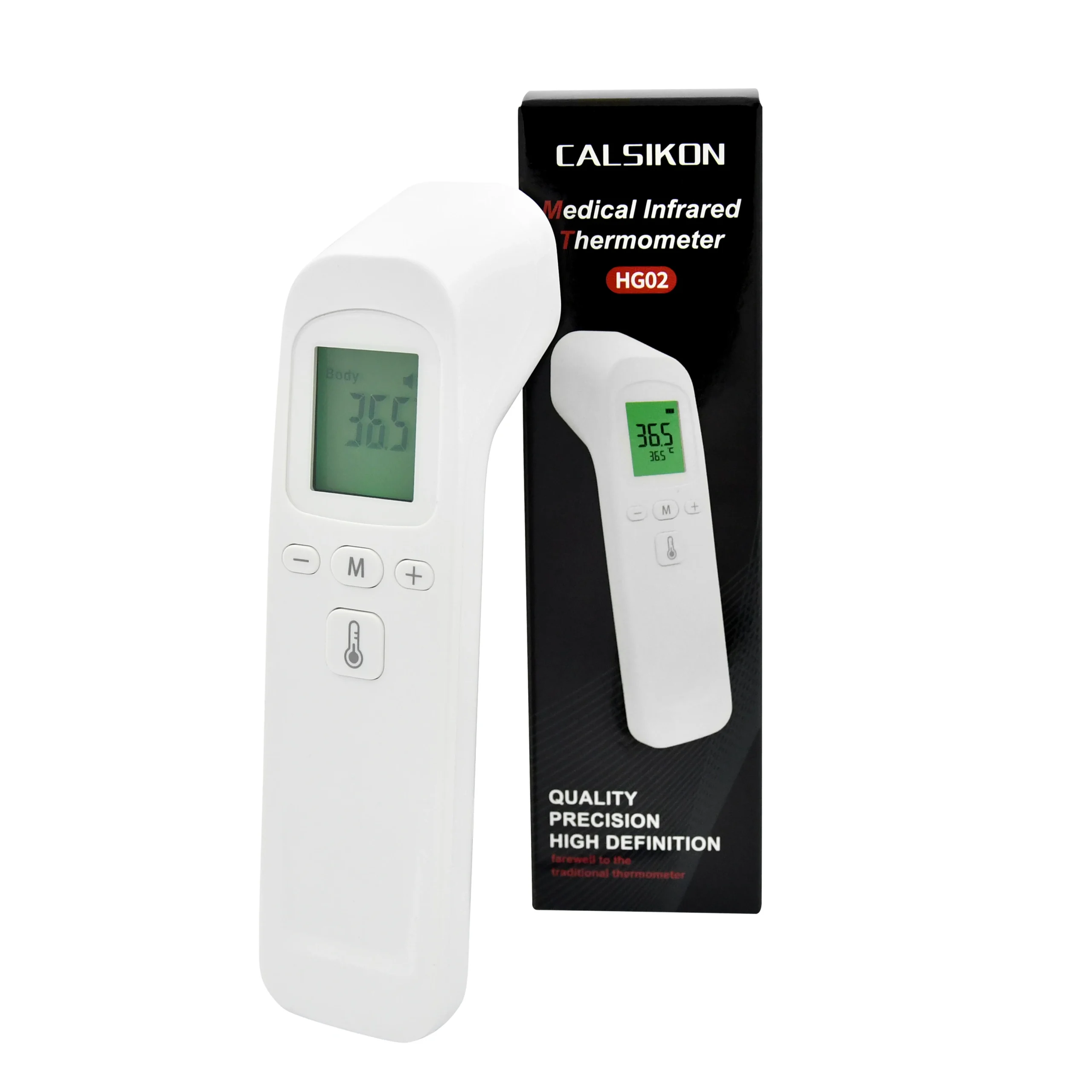 Thermomètre infrarouge sans contact bébé CALSIKON HG02 mesure rapide front oreille précision haute design mode