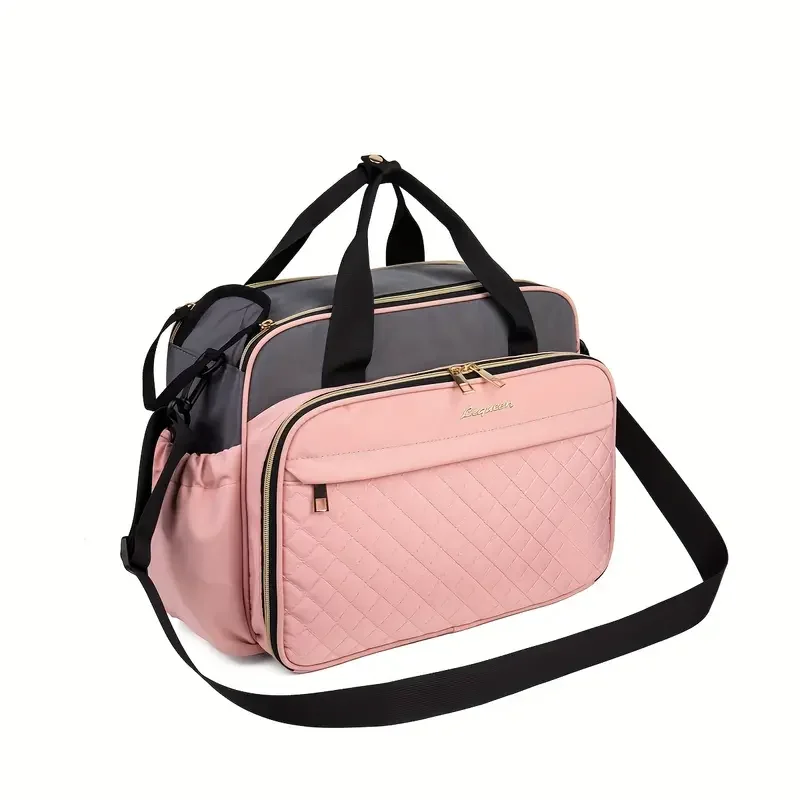 Sac à couches bébé sac de voyage multifonction grande capacité poches zippées bandoulière ajustable design mat