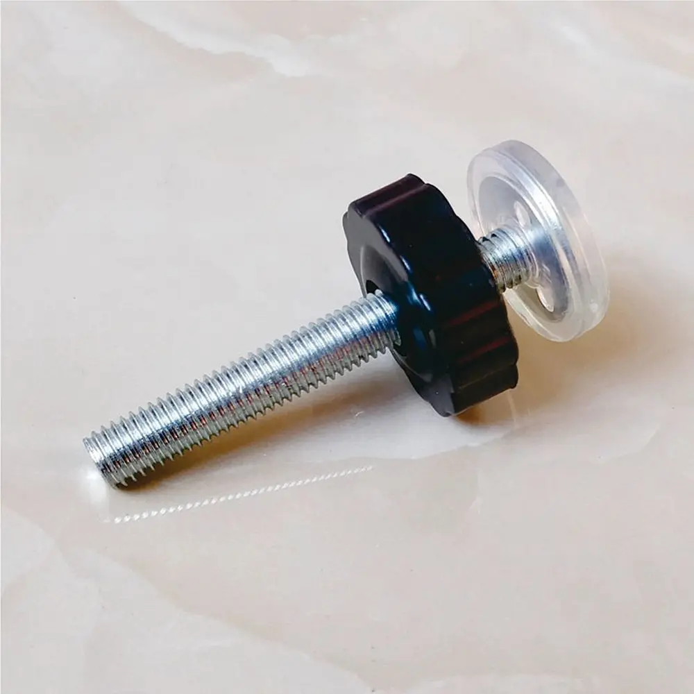 Boulon de sécurité pour portes bébé ajustable en acier inoxydable avec molette plastique noire et rondelle tra