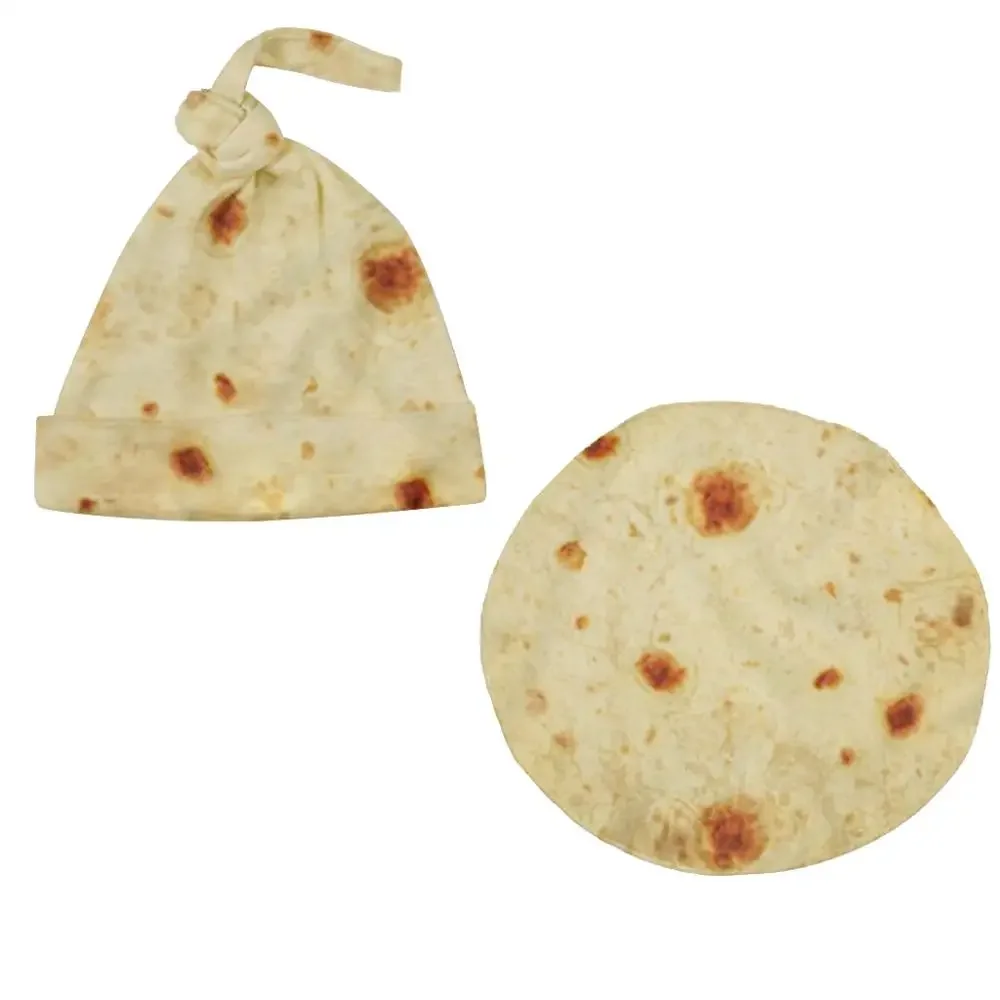 Ensemble Burrito Baby Blanket Bonnet Tortilla Play Mat Accessoire Bébé Original Élégant Doux Confort Sécurité