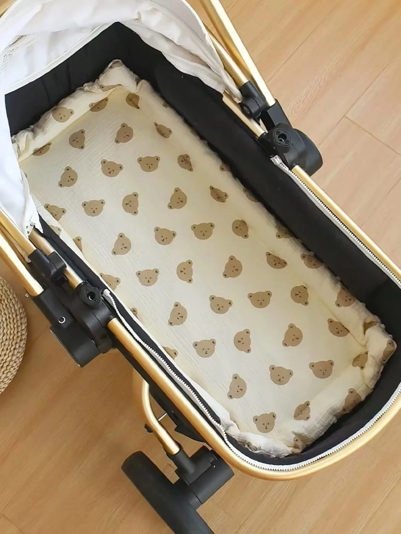 Cosy Poussette Bébé Coussin Transport Bébé 012 Mois Tissu Doux Motifs Ours Design Élégant Sécurité et Confort