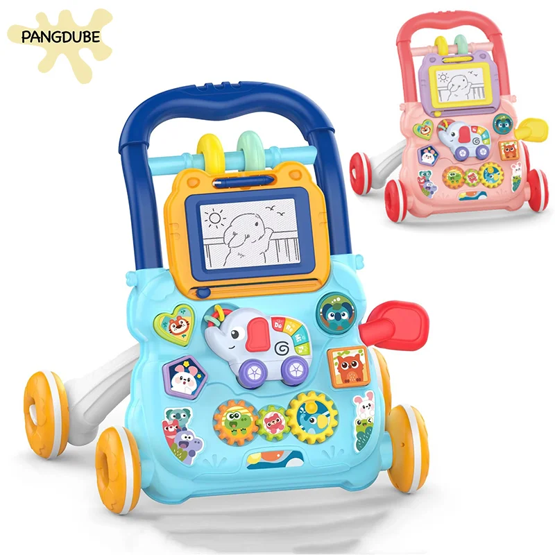 Trotteur bébé éducatif PANGDUBE avec jouets interactifs et écran de dessin pour apprentissage et amusement