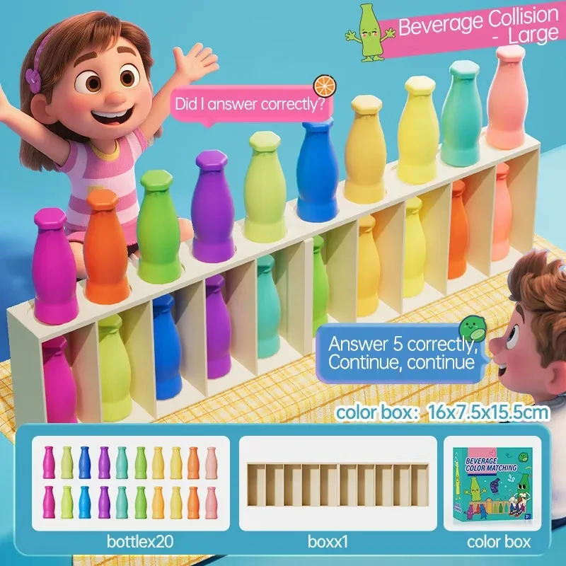 Jeu éducatif interactif parentenfant tri des couleurs puzzle en bois jouet éveil 36 ans cadeau éducatif bébé