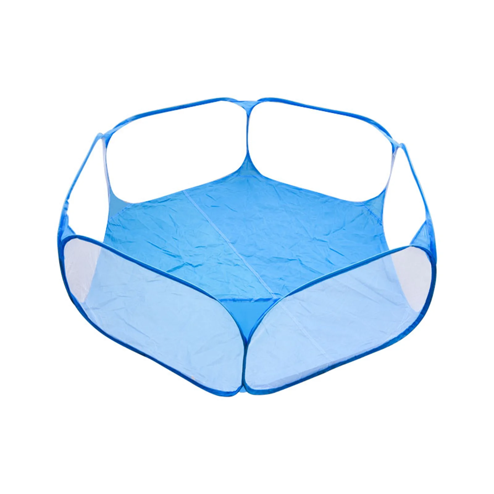 Enclos pour animaux cage portable pour chiots chatons lapins couleurs bleu design moderne tissu mesh sécurisé 