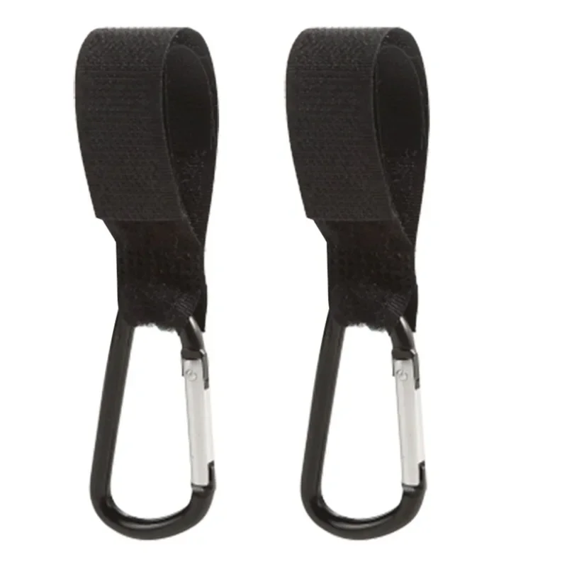 Ensemble sangles mousquetons aluminium noir pour poussettes sacs à langer accessoires bébé sécurité durabilité