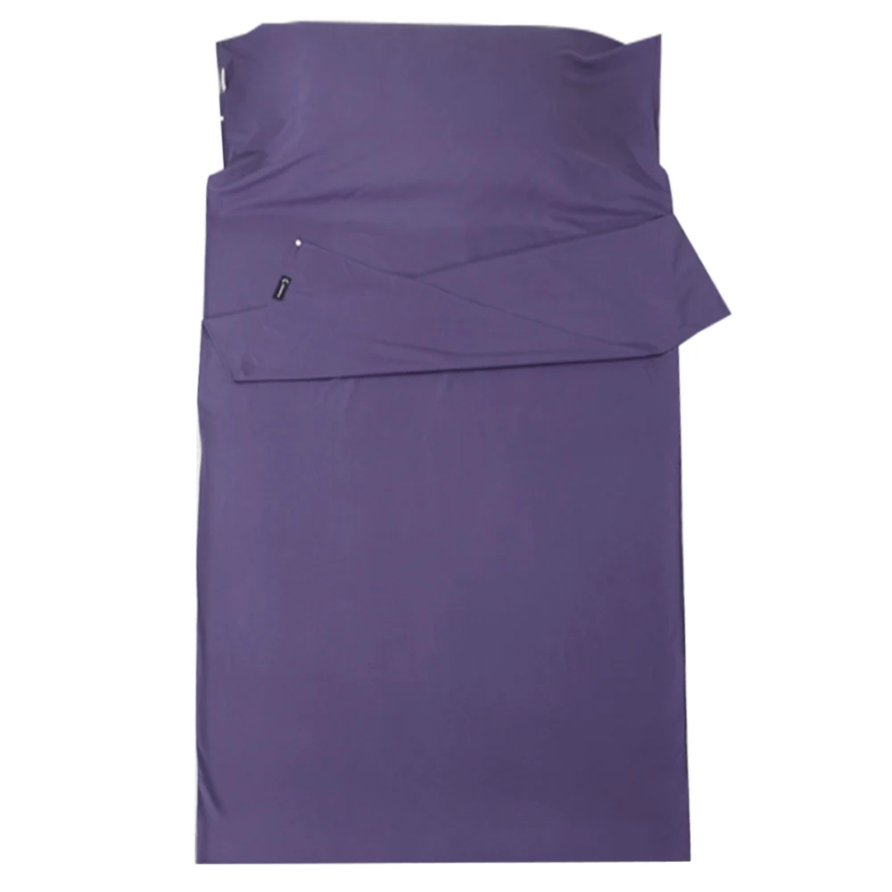 Ensemble housse de couette et taie d'oreiller en polyester microfibre design minimaliste couleur violet profon