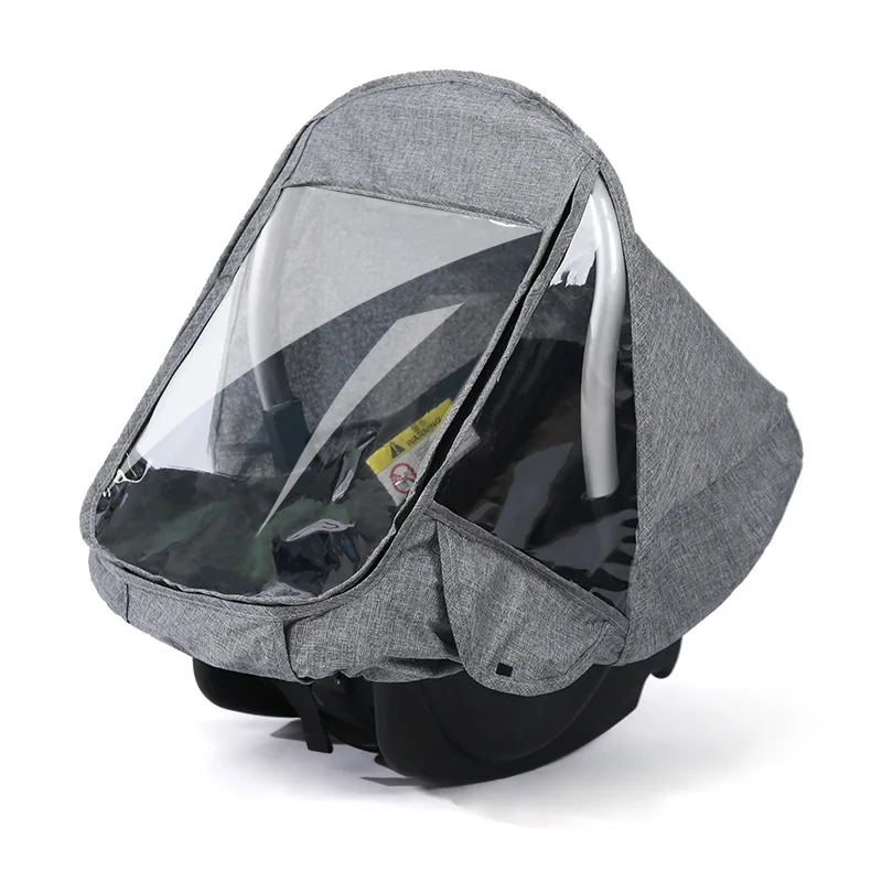 Housse de pluie transparente pour poussette landau et siège auto résistante au vent et à la pluie antipoussièr