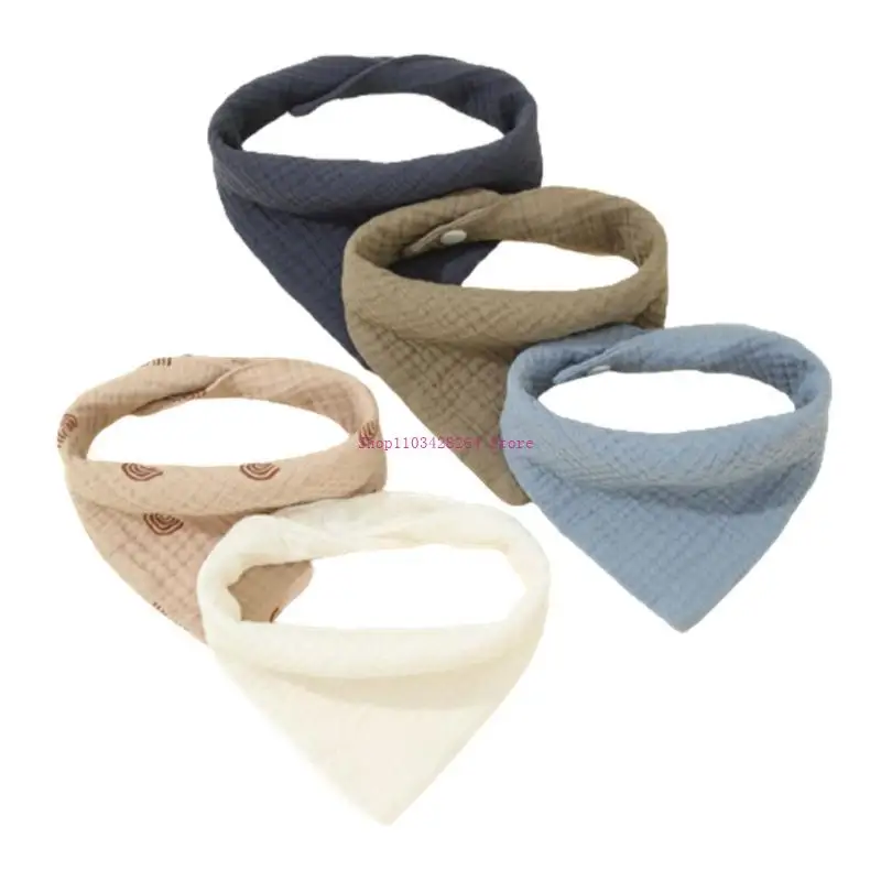Bib bébé en coton absorbant bandana multifonction 5 pièces doux et respirant idéal pour la dentition et le quo