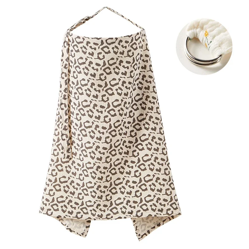 Couverture d'allaitement douce tissu leopard brown couverture multiusage bébé essentiel allaitement discret st