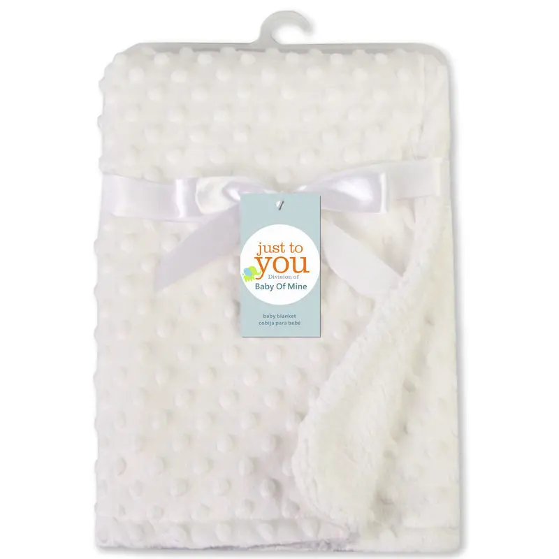 Couverture bébé douce et réconfortante texture en relief polyester hypoallergénique cadeau de naissance pousse
