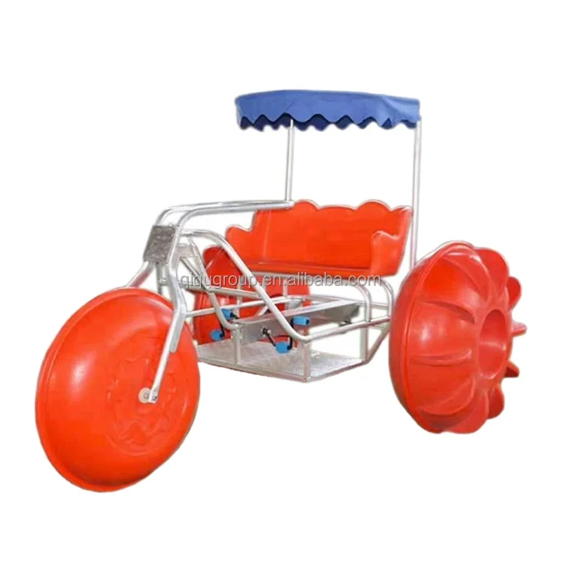 Pédales antidérapantes et auvent imperméable pour tricycle aquatique QIQU 3 roues grandes Usage lac rivière me