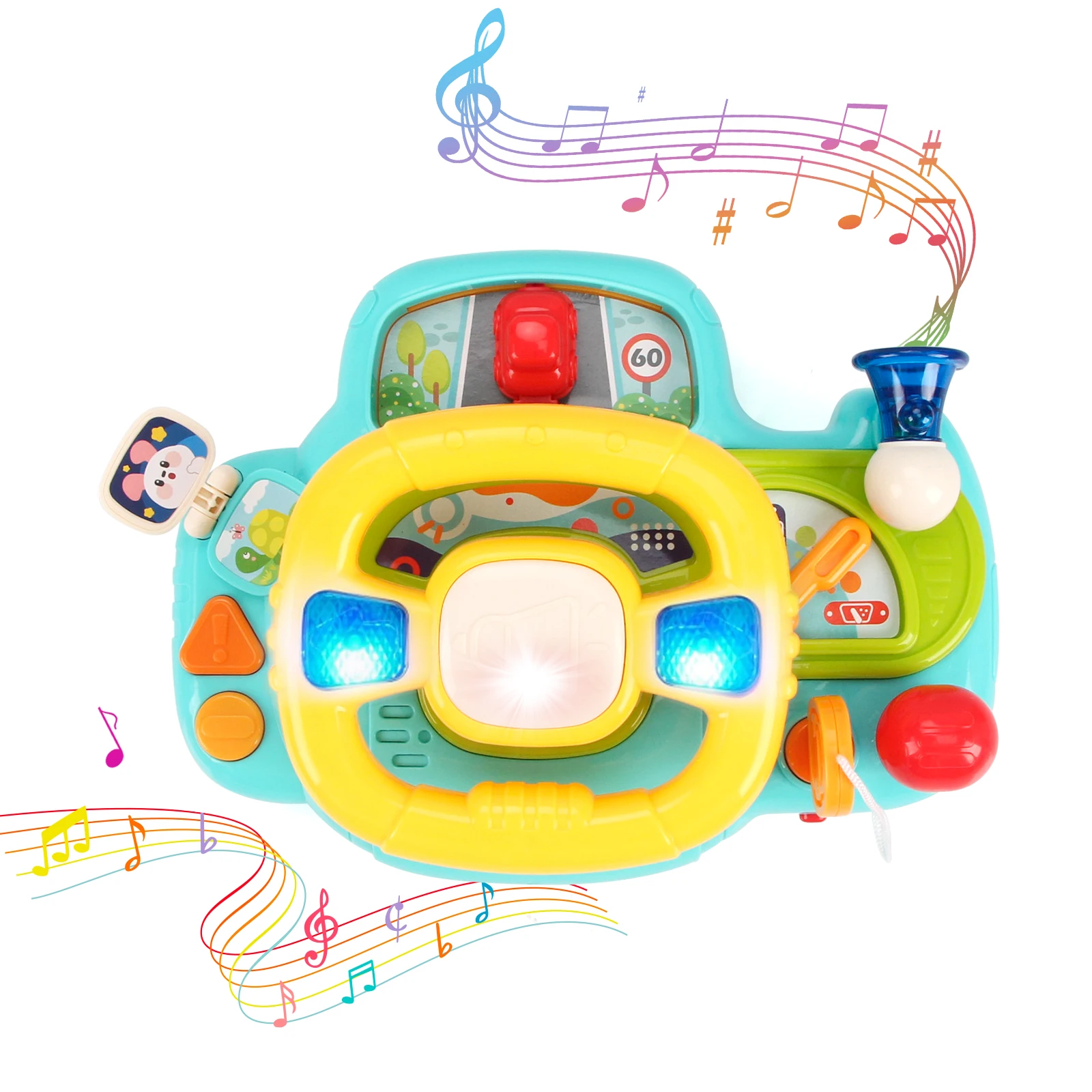 Volant électrique interactif bébé jouet éducatif 036 mois simulation conduite lumières clignotantes sons vocau
