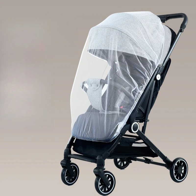 Couverture poussette protection soleil insectes bébé blanc housse extensible confortable