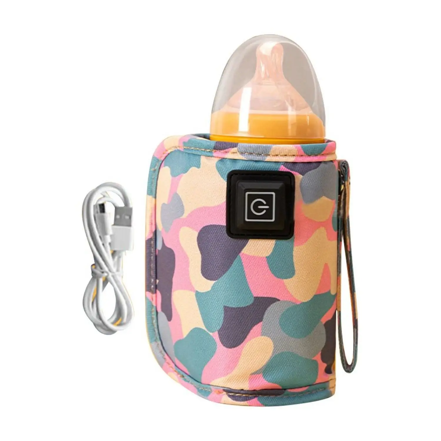 Chauffebiberon électrique USB portable design camouflage pour bébés Usage extérieur et hiver Accessoire pratiq