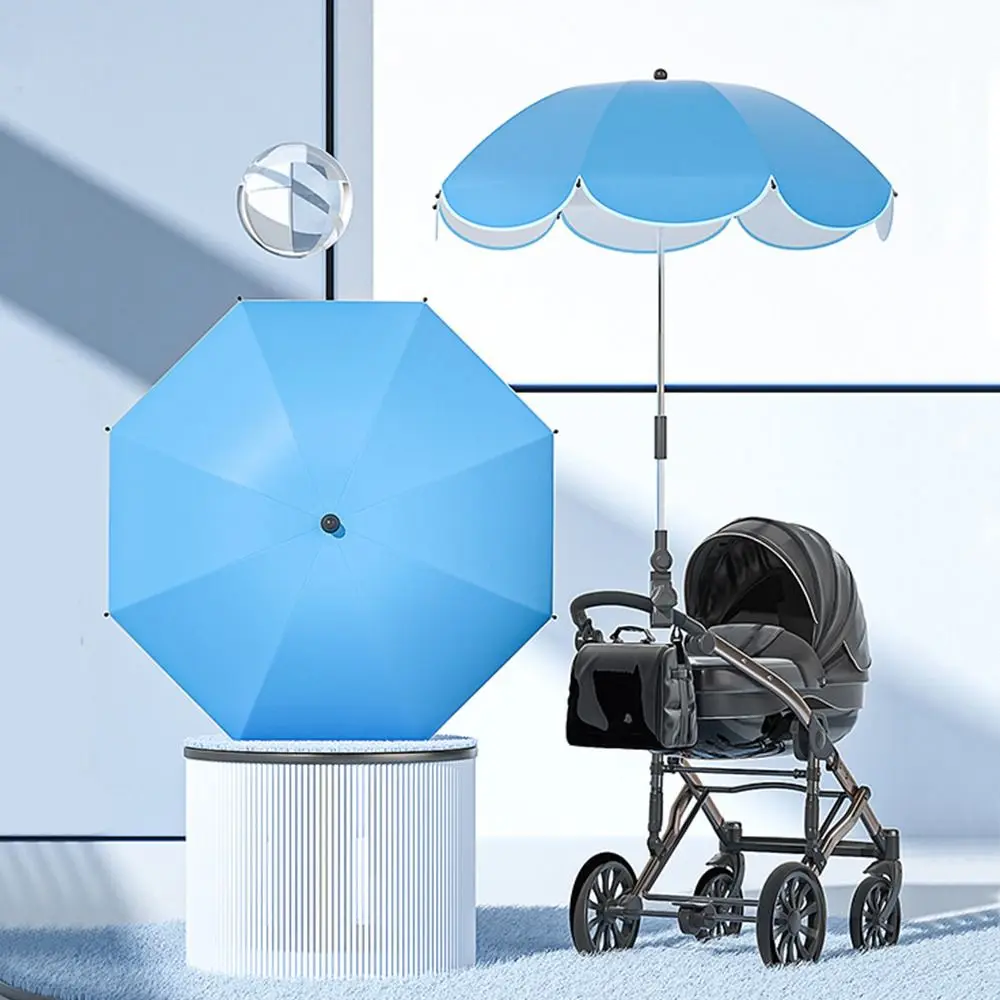 360° Poussette bébé parapluie pliant UV protection soleil pluie réglable landau parasol extérieur