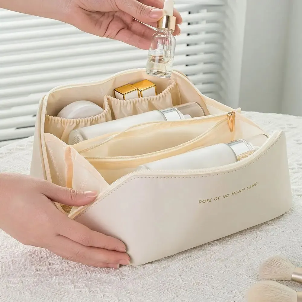 Trousse de maquillage de luxe Rose of No Man's Land Organizer cosmétique en similicuir Compartment zippé et él