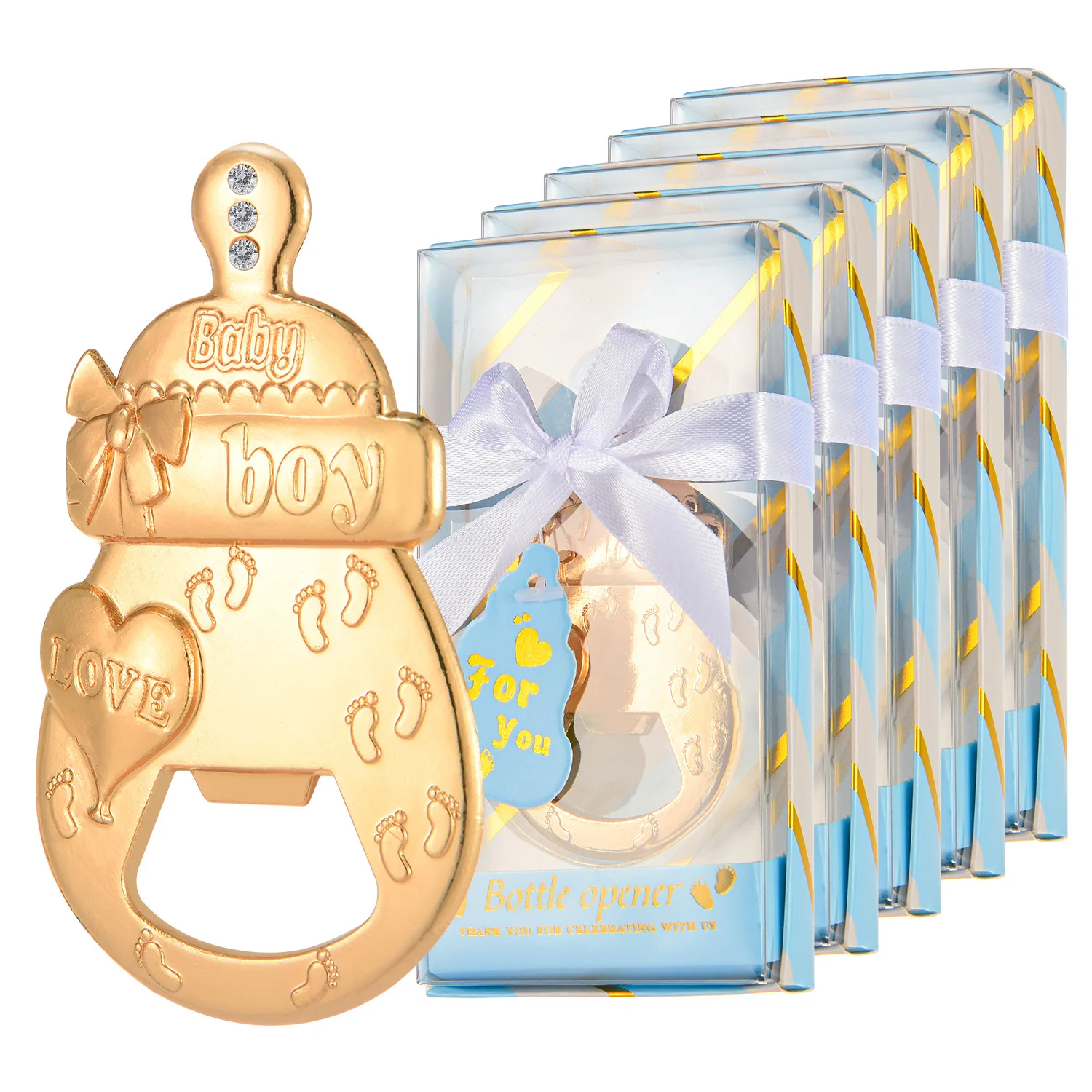 Ouvrebouteille en métal doré à l'effigie d'un biberon accessoire cadeau pour baby shower fête prénatale mariag