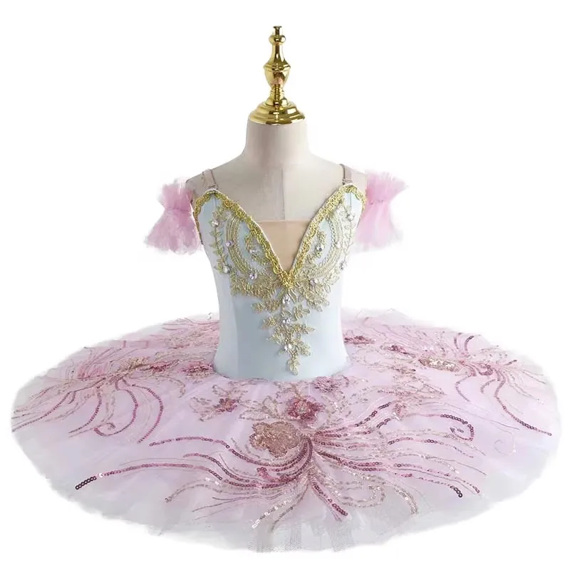 Costume de danse classique Tutu rose fille maman danseur Tutu en tulle satiné corsage brodé accessoires danse 